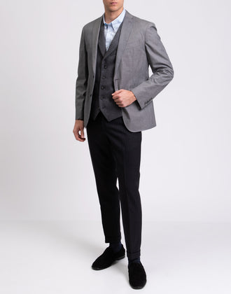 RRP €185 HACKETT Wool Waistcoat Size 40R 50R M Two Tone Houndstooth Satin gallery photo number 2