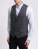 RRP €185 HACKETT Wool Waistcoat Size 40R 50R M Two Tone Houndstooth Satin gallery photo number 6