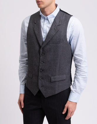 RRP €185 HACKETT Wool Waistcoat Size 40R 50R M Two Tone Houndstooth Satin gallery photo number 6