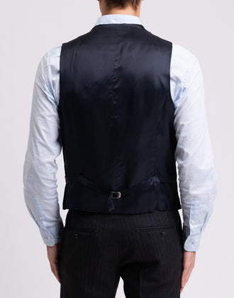 RRP €185 HACKETT Wool Waistcoat Size 40R 50R M Two Tone Houndstooth Satin gallery photo number 7