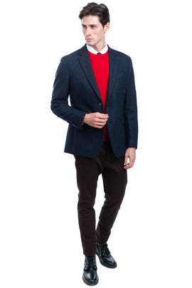RRP €295 HACKETT Wool Twill Blazer Jacket Size 42R / 52R / L Dark Blue Plain