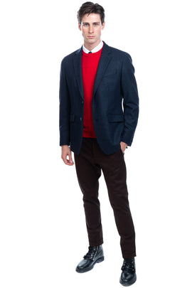 RRP €295 HACKETT Wool Twill Blazer Jacket Size 42R / 52R / L Dark Blue Plain