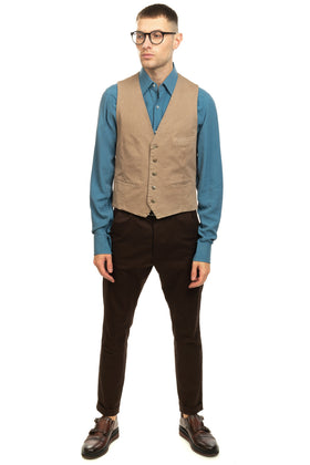 RRP €165 HACKETT Waistcoat Size 36R 46R XS Garment Dye Double Layer Cinch Back gallery photo number 2