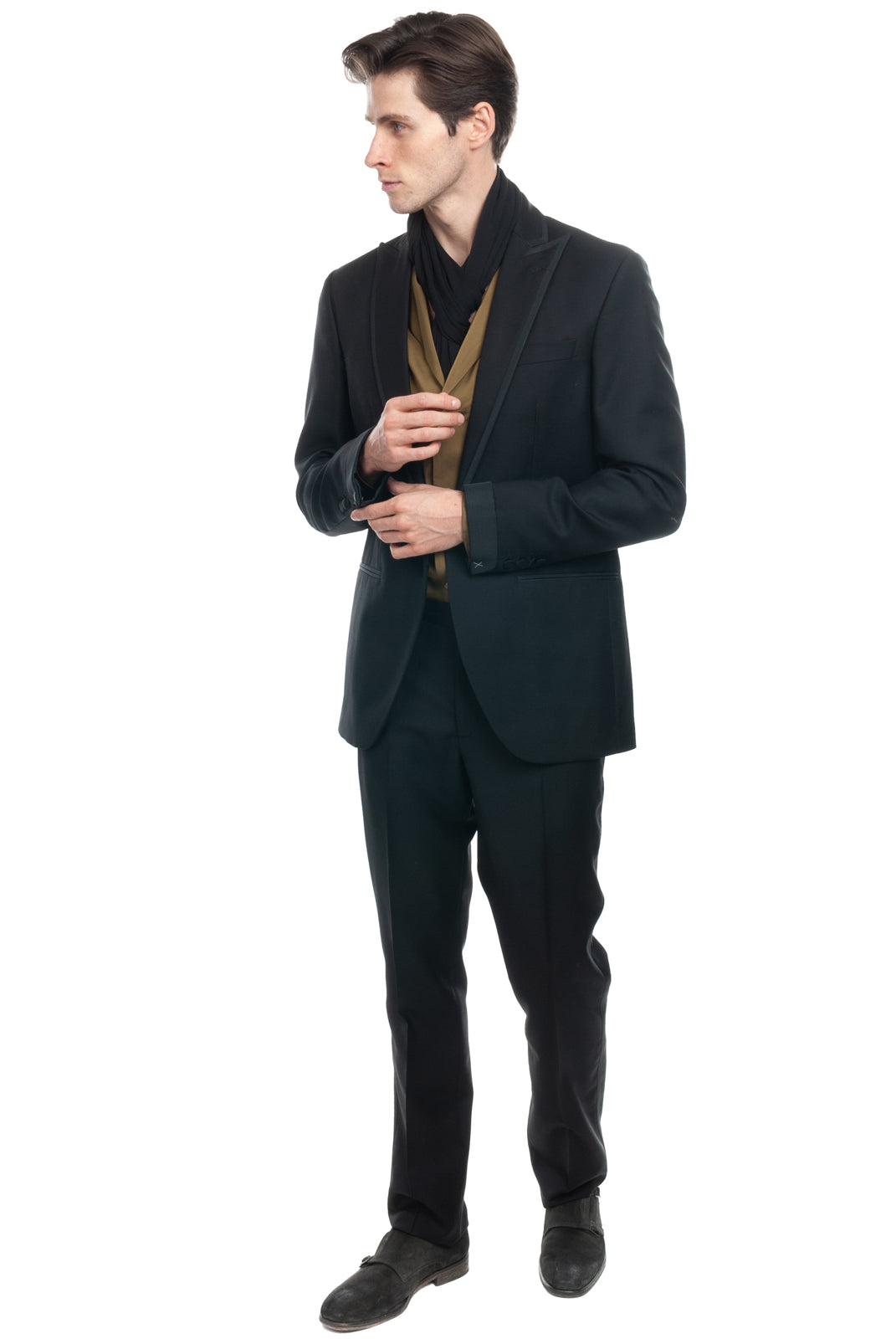 RRP €700 HACKETT Wool & Mohair Tuxedo Suit Size 36R / 30R / XS Lined Peak Lapel gallery main photo