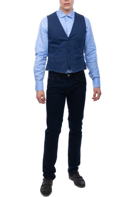 RRP €165 HACKETT Waistcoat Size 36R / 46R / XS Garment Dye Cinch Back Y-Neck