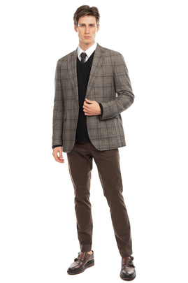 RRP €475 HACKETT Boucle Blazer Jacket Size 38R / 48R / S Wool Blend Check