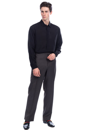 RRP €190 CERRUTI 1881 Wool Flat Front Trousers Size 52 / XL Unfinished Cuffs gallery photo number 2