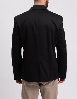 SELECTED Gabardine Blazer Jacket Size 54 / L Black Distressed Notch Lapel Collar gallery photo number 6