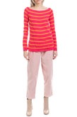 RRP €150 GOEN.J Jumper Size S Two Tone Thin Knit Striped Long Sleeve  Neck gallery photo number 1