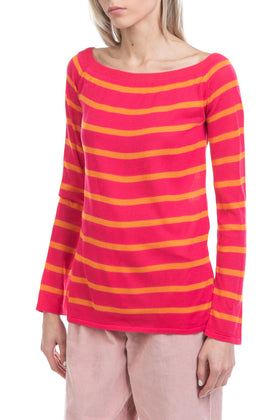 RRP €150 GOEN.J Jumper Size S Two Tone Thin Knit Striped Long Sleeve  Neck gallery photo number 2