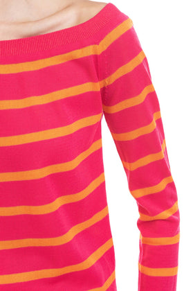 RRP €150 GOEN.J Jumper Size S Two Tone Thin Knit Striped Long Sleeve  Neck gallery photo number 4