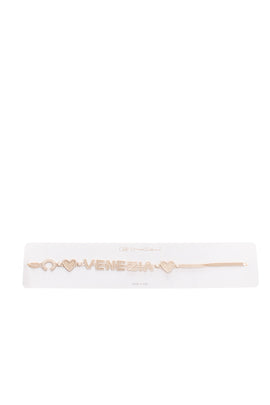 CRUCIANI Slide Bracelet Embroidered 'LOVE VENEZIA' Made in Italy
