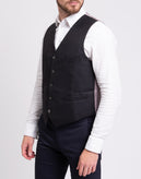 RRP €150 HACKETT Wool Waistcoat Size 40R / 50R / M Fully Lined Satin Cinch Back gallery photo number 5