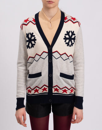 8 Cardigan Size M Wool Blend Melange Effect Y-Neck gallery photo number 4