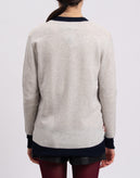 8 Cardigan Size M Wool Blend Melange Effect Y-Neck gallery photo number 6