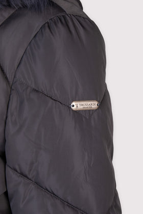 RRP €305 TRUSSARDI COLLECTION Quilted Coat Size L Belted Detachable Hood gallery photo number 5