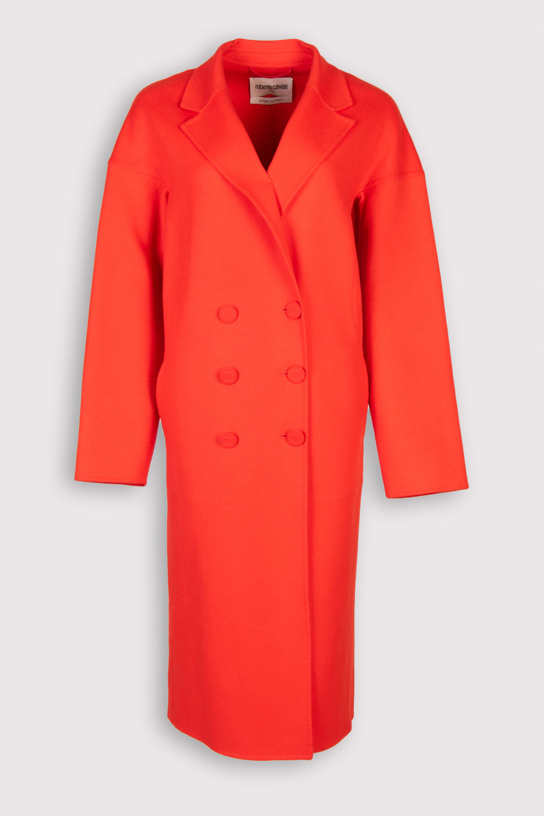 RRP €2200 ROBERTO CAVALLI Angora & Wool Coat US8 UK12 IT44 L Red Double Breasted gallery main photo
