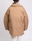 RRP€710 GANNI Oversized Coat Size L/XL Beige Linen Blend Quilted Padded gallery photo number 7