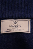 RRP €375 HACKETT Cashmere & Merino Wool Gilet Size L Blue Melange Contrast Suede gallery photo number 8