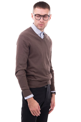 RRP €120 HACKETT Jumper Size XL Brown Faded Worn Look Thin Knit V-Neck gallery photo number 3