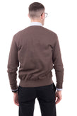RRP €120 HACKETT Jumper Size XL Brown Faded Worn Look Thin Knit V-Neck gallery photo number 4
