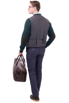 RRP €225 HACKETT Italian Yarn Gilet Size- L Cashmere & Wool Blend Cinch Back