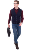RRP €225 HACKETT Italian Yarn Gilet Size L Blue Cashmere & Wool Blend Unlined gallery photo number 2