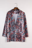 RRP €155 LA FILLE DES FLEURS Blazer Jacket Size S Coated Reptile Pattern gallery photo number 1