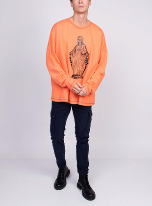 RRP €245 TOM REBL Sweatshirt Size XL Coated Front Round Neck Made in Italy gallery photo number 2