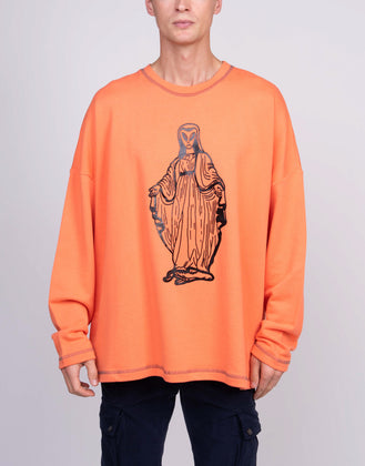 RRP €245 TOM REBL Sweatshirt Size XL Coated Front Round Neck Made in Italy gallery photo number 3