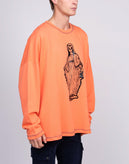 RRP €245 TOM REBL Sweatshirt Size XL Coated Front Round Neck Made in Italy gallery photo number 4