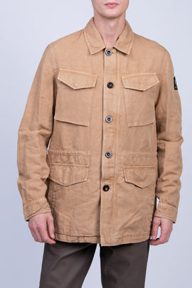 RRP€425 BELSTAFF WEYMOUTH Military Jacket US-UK40 IT50 L Garment Dye Drawcord