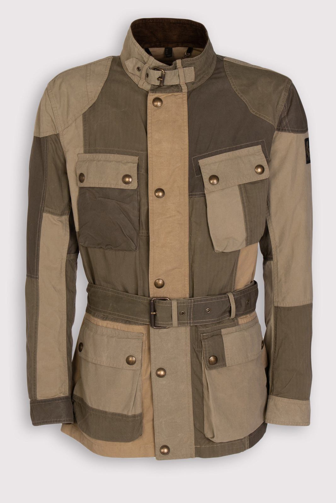 RRP €595 BELSTAFF PATCHWORK TRIALMASTER Waxed Jacket US-UK38 IT48 M Belted gallery main photo