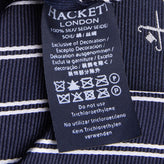 HACKETT Silk Necktie One Size - Mini Track Two Tone Stripe Patterned Fully Lined gallery photo number 5