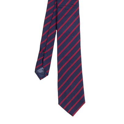 HACKETT Silk Necktie One Size Mini Track Stripe Pattern Two Tone Fully Lined