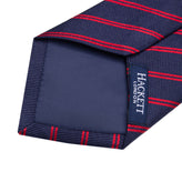 HACKETT Silk Necktie One Size Mini Track Stripe Pattern Two Tone Fully Lined gallery photo number 4