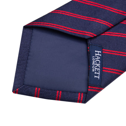 HACKETT Silk Necktie One Size Mini -Track Stripe Pattern Fully Lined gallery photo number 4