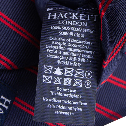 HACKETT Silk Necktie One Size Mini Track Stripe Pattern Two Tone Fully Lined gallery photo number 6