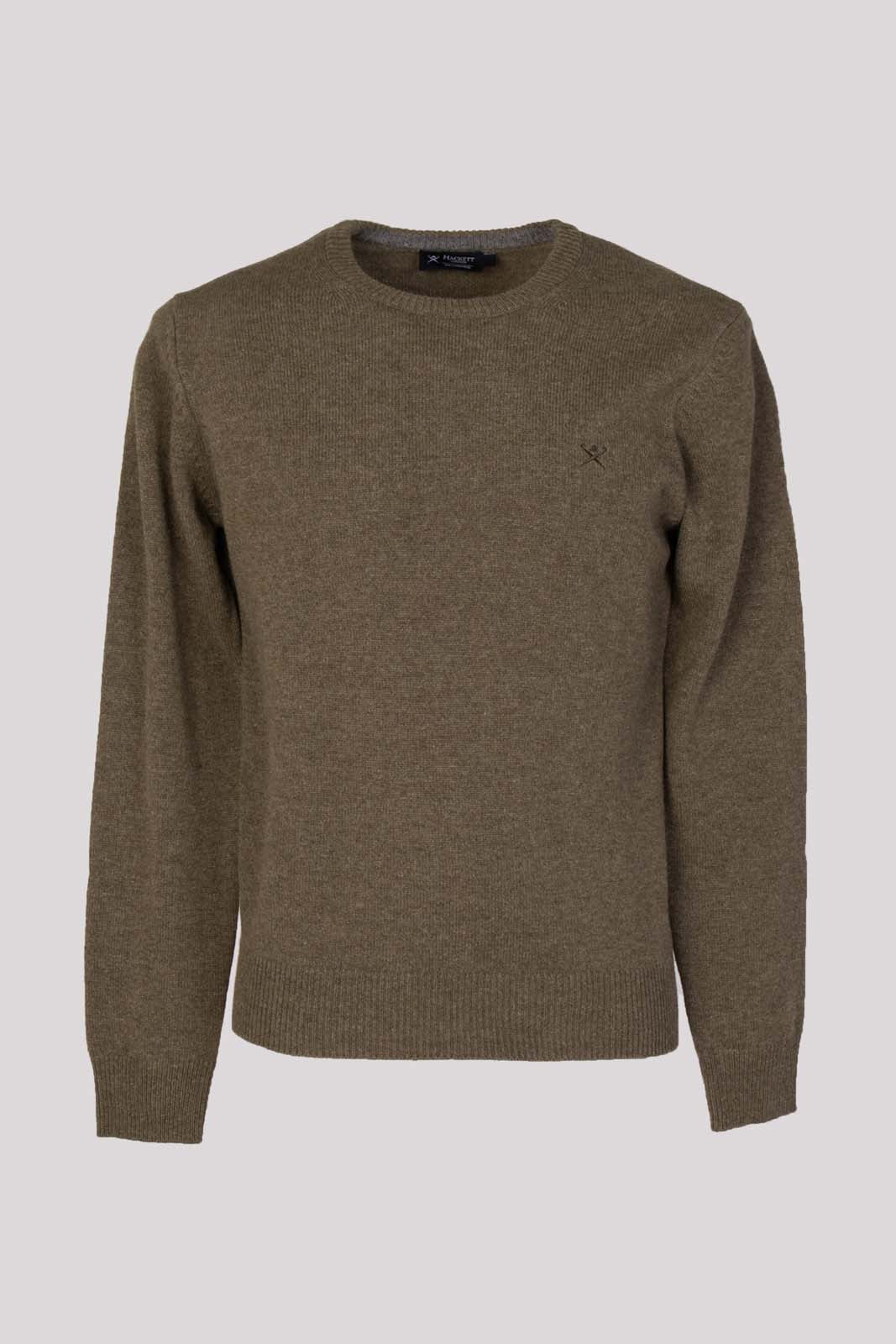 RRP€245 HACKETT Wool  Jumper Size S Thin Knit Embroidered Logo Melange Crew Neck gallery main photo