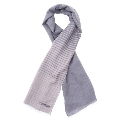 RRP €250 MISSONI Long Shawl Wrap Scarf Wool Blend Gradual Pattern Made in Italy