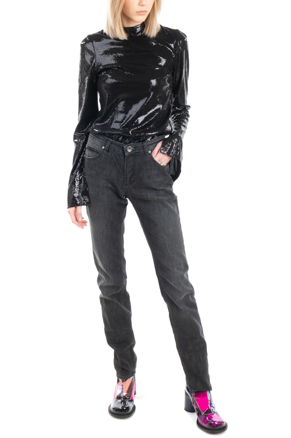 RRP €140 CERRUTI 1881 Jeans Size 26 Stretch Garment Dye Rhinestones Comfort Fit gallery main photo