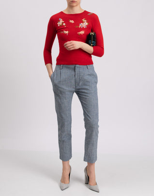RRP €125 CYCLE Tailored Trousers Size 26 Pleated Zip Fly Cropped Made in Italy