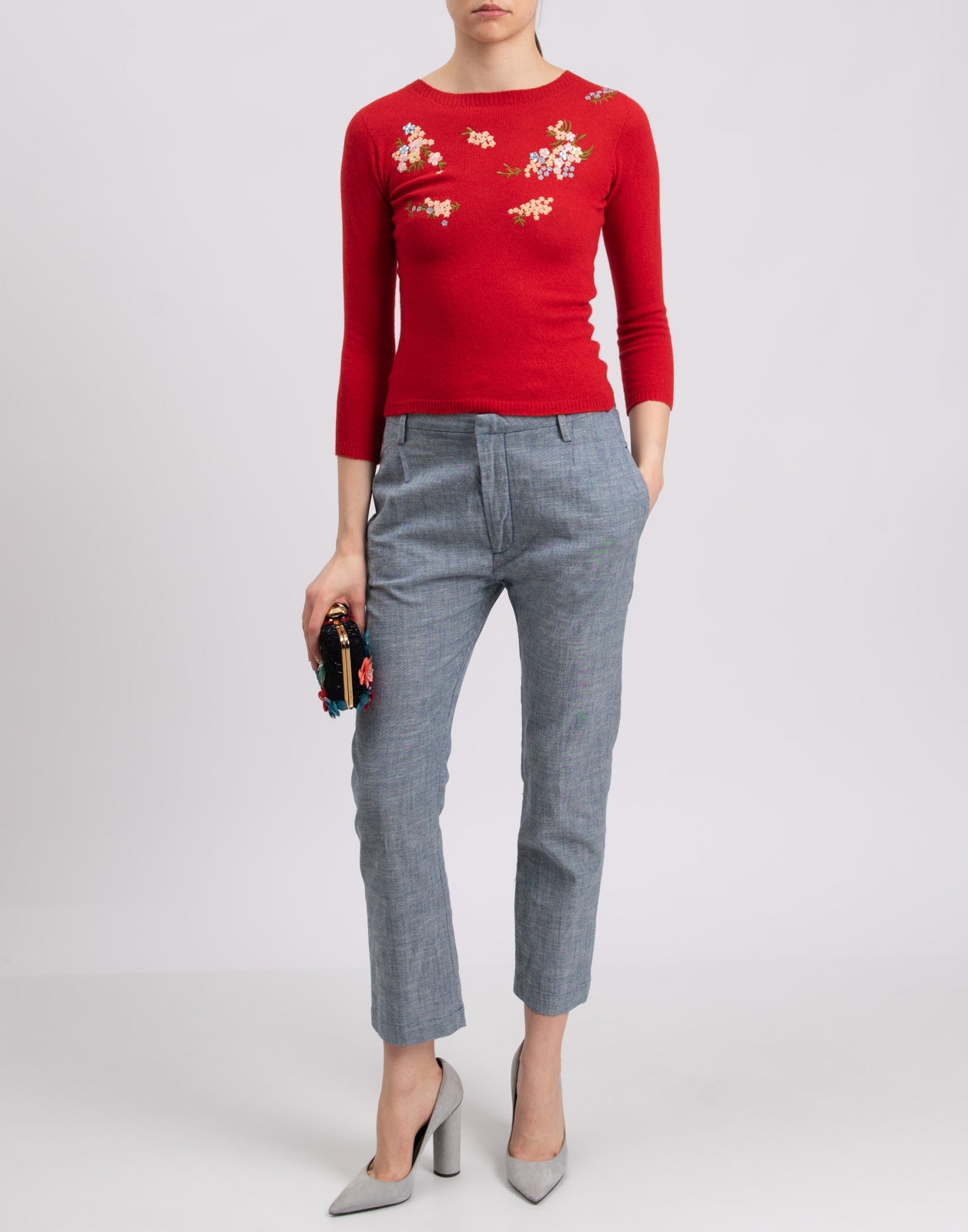 RRP €125 CYCLE Tailored Trousers Size 26 Pleated Zip Fly Cropped Made in Italy gallery main photo