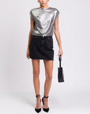 TOPSHOP Denim Mini Skirt Size UK 14 Frayed Hem gallery photo number 3
