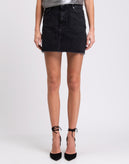 TOPSHOP Denim Mini Skirt Size UK 14 Frayed Hem gallery photo number 1