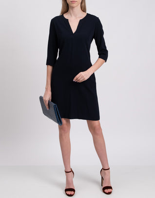 RRP€200 EUROPEAN CULTURE Sheath Dress Size S Split V Neck Made in Italy