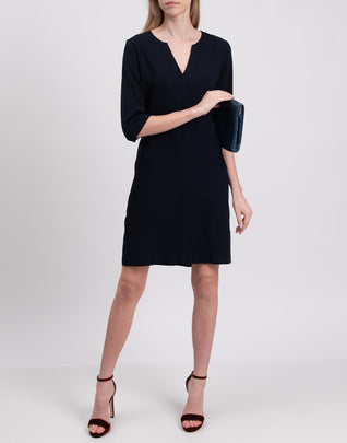 RRP€200 EUROPEAN CULTURE Sheath Dress Size S Split V Neck Made in Italy