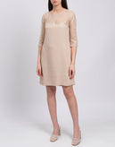 TWIN SET SIMONA BARBIERI Cady Shift Dress Size S Floral Lace 3/4 Sleeve gallery photo number 1