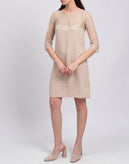 TWIN SET SIMONA BARBIERI Cady Shift Dress Size S Floral Lace 3/4 Sleeve gallery photo number 3