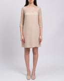 TWIN SET SIMONA BARBIERI Cady Shift Dress Size S Floral Lace 3/4 Sleeve gallery photo number 4